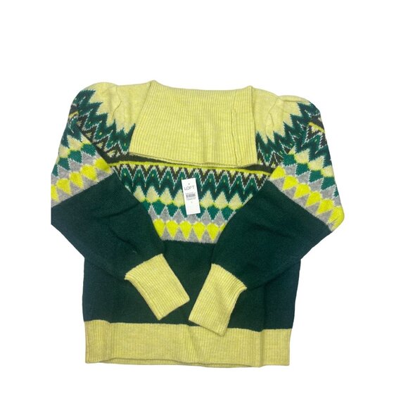 LOFT Women Chevron Stitched Turtleneck Sweater SMALL - Picture 2 of 13